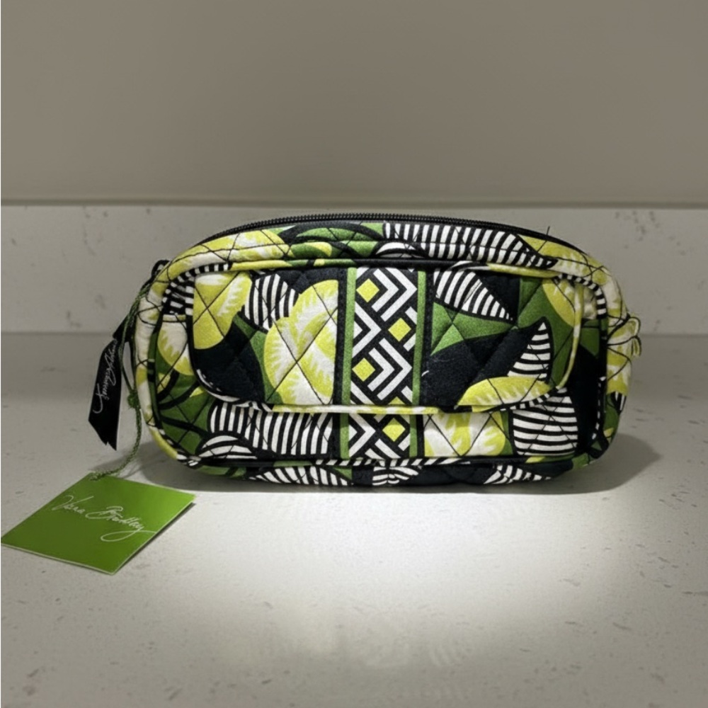 Vera Bradley Black and Green Patterned Cosmetic Pouch